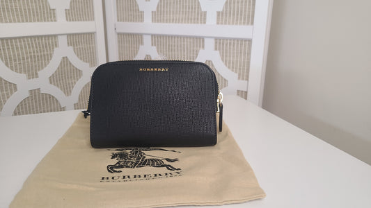 Burberry Zip-Top Black Crossbody Leather Bag- Modern