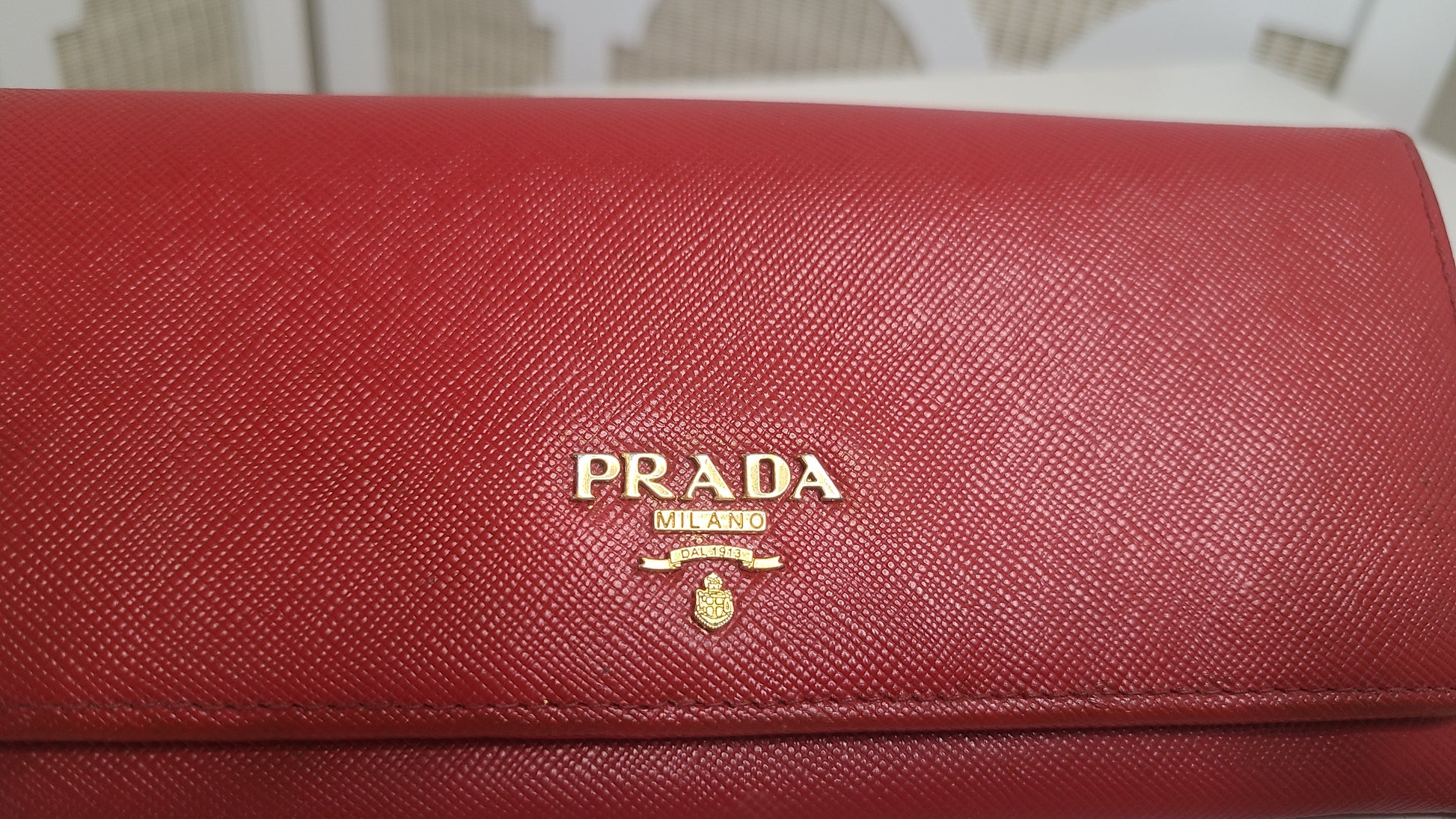 Prada Red Saffiano Leather Crossbody Wallet- Vintage – The Opulence  Collective